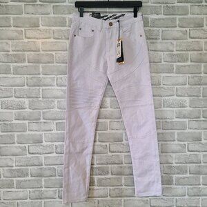 R Scoop White Denim Jeans Size 30x32 Stretch Distressed Streetwear NEW